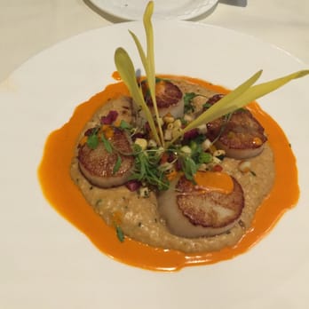Flying Fish - Scallops and grits, Salmon with lentils - Seafood Near Me - Orlando, Florida Flying Fish - Scallops and grits, Salmon with lentils - Seafood Near Me - Orlando, Florida