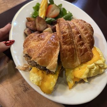 Simple Simon's Bakery & Bistro - Breakfast Croissant Club, with a side of cream cheese. - Bakeries Near Me - Riverside, California Simple Simon's Bakery & Bistro - Breakfast Croissant Club, with a side of cream cheese. - Bakeries Near Me - Riverside, California