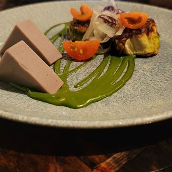 XO Restaurant - "Luau" Kalua Chou Farci, Luau puree, Sweet Potato Haupia, Ogo - Asian Fusion Near Me - Honolulu, Hawaii XO Restaurant - "Luau" Kalua Chou Farci, Luau puree, Sweet Potato Haupia, Ogo - Asian Fusion Near Me - Honolulu, Hawaii