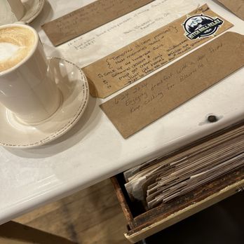 The Sawmill Place - Cute little notes that other patrons wrote and left in the drawer at our table. :) - Breakfast & Brunch Near Me - Blairsville, Georgia