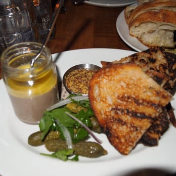 Gilt Bar - toast with foie gras mousse, mustard and cornichons - New American Near Me - Chicago, Illinois