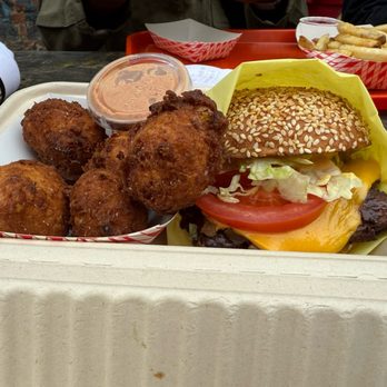 Lovely's - The Drive Thru, Corn fritters - Burgers Near Me - Oakland, California Lovely's - The Drive Thru, Corn fritters - Burgers Near Me - Oakland, California