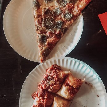 Home Slice Pizza - Eggplant slice and part of a Sicilian slice - Pizza Near Me - Austin, Texas Home Slice Pizza - Eggplant slice and part of a Sicilian slice - Pizza Near Me - Austin, Texas