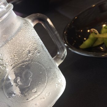 JY Ramen - Water cup was super cute mason jar and our complimentary edamame - Ramen Near Me - San Antonio, Texas