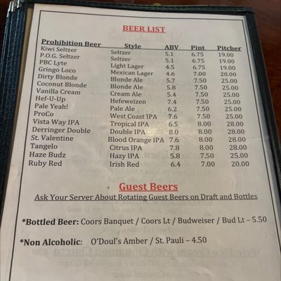 Menu photo 6 Prohibition Brewing Vista, CA Menu photo 6 Prohibition Brewing Vista, CA