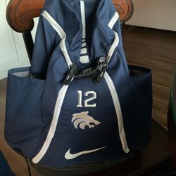 Manhattan Stitching Company - Backpack with player # and team logo.