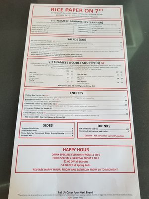 Menu photo 7 Rice Paper on 7th Phoenix, AZ
