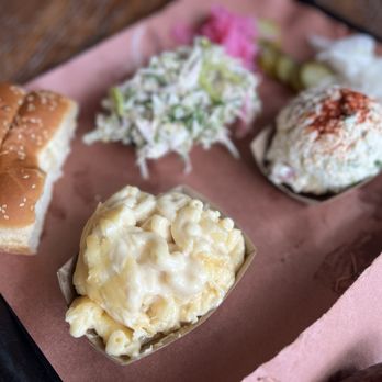 Lewis Barbecue - Mac & Cheese, Creamy Potato Salad, Tangy Coleslaw - Barbeque Near Me - Charleston, South Carolina Lewis Barbecue - Mac & Cheese, Creamy Potato Salad, Tangy Coleslaw - Barbeque Near Me - Charleston, South Carolina