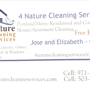 4Nature Cleaning Services - business card - Home Cleaning Near Me 4Nature Cleaning Services - business card - Home Cleaning Near Me