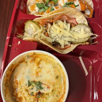 Velvet Taco - Queso Blanco #3, Spicy Tikka Chicken, #7 Cuban Pig - New American Near Me - Grapevine, Texas Velvet Taco - Queso Blanco #3, Spicy Tikka Chicken, #7 Cuban Pig - New American Near Me - Grapevine, Texas