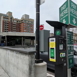 Pape Subway Station - The bus bay from the east looking at the parking lot in the background. May 2019
