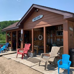 Beach shack with life jackets