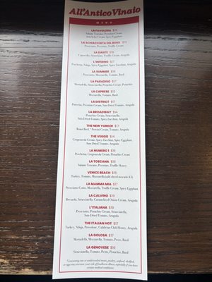 Menu photo 4 All'Antico Vinaio Los Angeles, CA