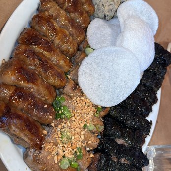Anh Hong Saigon - Gilled beef rollls, meat log, and shrimp chips. - Vietnamese Near Me - Milpitas, California Anh Hong Saigon - Gilled beef rollls, meat log, and shrimp chips. - Vietnamese Near Me - Milpitas, California