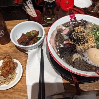 Ramen Nagi - Black noodle with level 2 spice (med), egg, side of pork belly - Ramen Near Me - Arcadia, California Ramen Nagi - Black noodle with level 2 spice (med), egg, side of pork belly - Ramen Near Me - Arcadia, California