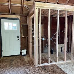 Framing doors and a bathroom Framing doors and a bathroom