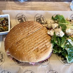 Muffuletta + Chicken Caesar Salad