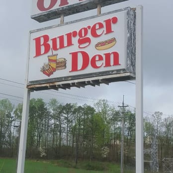 Burger Den - the sign for the restaurant - Burgers Near Me - Cohutta, Georgia