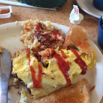Tommy's Restaurant - Three meat omelette! I could not wait, so I ate a little before I took the pic! - Breakfast & Brunch Near Me - Hampton, Virginia Tommy's Restaurant - Three meat omelette! I could not wait, so I ate a little before I took the pic! - Breakfast & Brunch Near Me - Hampton, Virginia