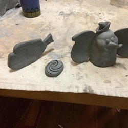 Pottery Bayou - Clay items my husband and I sculpted on our 3rd date years ago