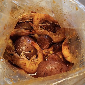 The Boiling Crab - 1lb of shrimp whole sha-bang, sausage, potatoes & corn - Cajun/Creole Near Me - Burbank, California