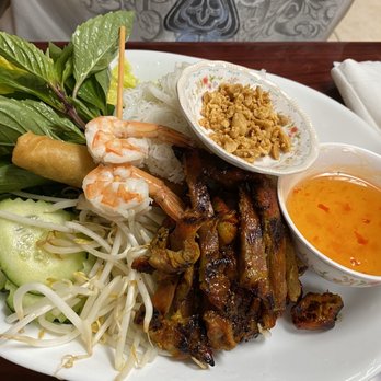 Cambodian Restaurant - Vermicelli Plate Grilled Pork - Cambodian Near Me - Stockton, California