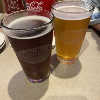 Pluckers Wing Bar - Meyerland - Pints of local beer. You can order BIG mugs that hold 2-3 pints of beer - Chicken Wings Near Me - Houston, Texas