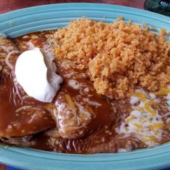 Hacienda Mexican Restaurant - One beef one chicken enchilada dinner. Soooo filling - Mexican Near Me - Wasilla, Alaska Hacienda Mexican Restaurant - One beef one chicken enchilada dinner. Soooo filling - Mexican Near Me - Wasilla, Alaska