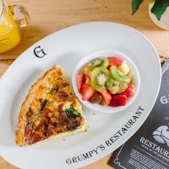 Grumpy's Restaurant - a slice of quiche and fruit salad - Diners Near Me - Yulee, Florida