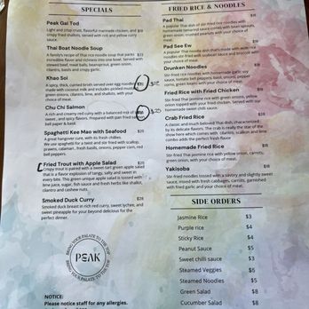 Peak - Menu - Thai Near Me - Alameda, California Peak - Menu - Thai Near Me - Alameda, California