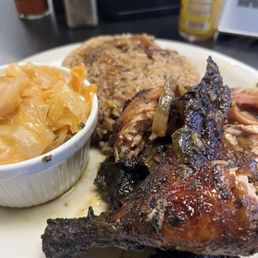 Large Jerk Chicken with Cabbage & Rice