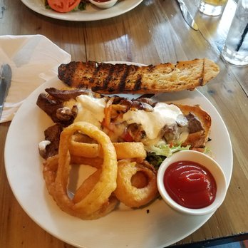 Indigo Crow - Steak sandwich and onion rings! Generous portion - American Near Me - Corrales, New Mexico