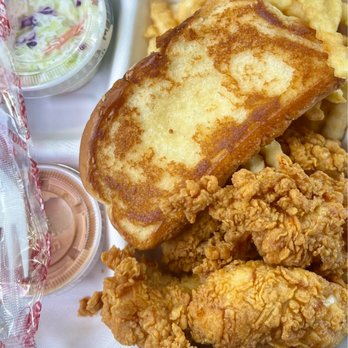 Raising Cane's Chicken Fingers - Chicken, Coleslaw, Fries and Texas Toast - Fast Food Near Me - Costa Mesa, California