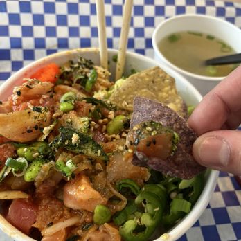 Tapoke - Large poke bow with organic tortilla chips and miso soup - Poke Near Me - Downey, California Tapoke - Large poke bow with organic tortilla chips and miso soup - Poke Near Me - Downey, California