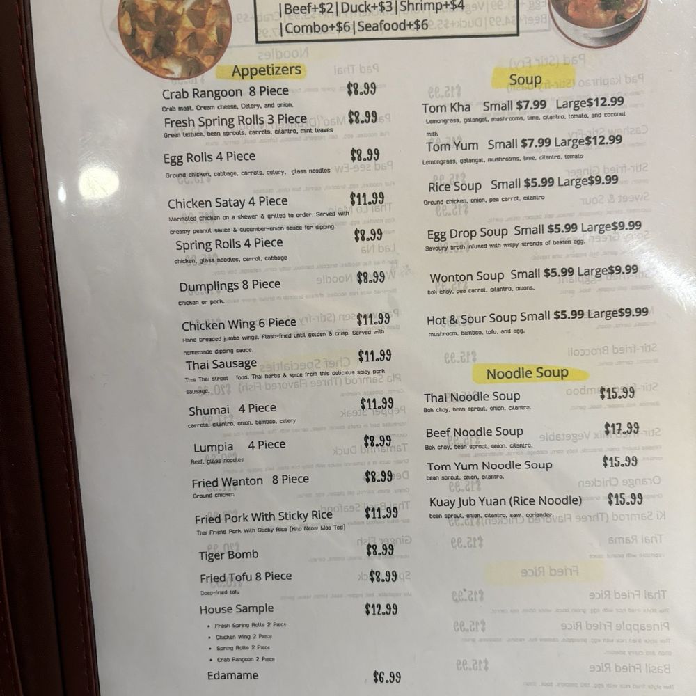 Thai Chef - Menu - Thai Near Me - Siloam Springs, Arkansas