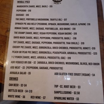 Bare Knuckle Pizza - Menu part 1 of 2. Confirmed open _Thursday_ as of 23Mar2023. - Pizza Near Me - Oakland, California