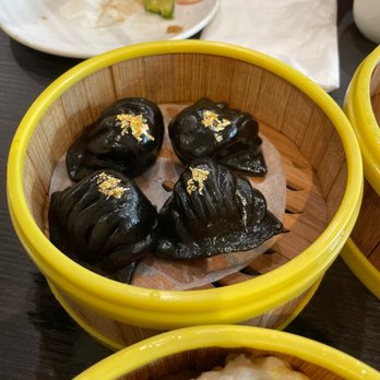 Chef Tony Dim Sum - Squid ink shrimp dumpling with gold leaf - Dim Sum Near Me - Arcadia, California Chef Tony Dim Sum - Squid ink shrimp dumpling with gold leaf - Dim Sum Near Me - Arcadia, California