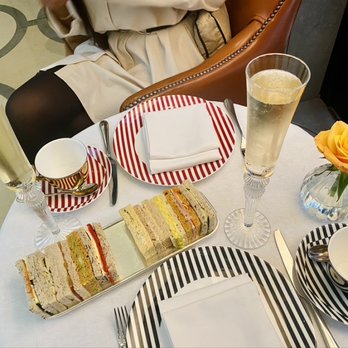 Corinthia London - selection of vegetarian and non-vegetarian sandwiches. champagne :') - Hotels Near Me - London, XGL