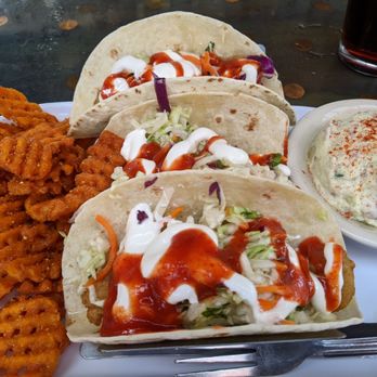 Copper Penny - Shrimp Tacos and Sweet Potato Fries - American Near Me - Wilmington, North Carolina