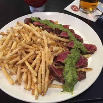 Stephanie's - Rare Flatiron steak on frites. Looking good. - American Near Me - Boston, Massachusetts