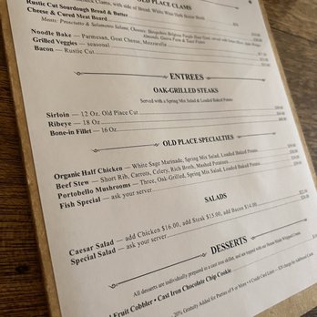 Old Place - Menu tonight at the bar - American Near Me - Cornell, California Old Place - Menu tonight at the bar - American Near Me - Cornell, California