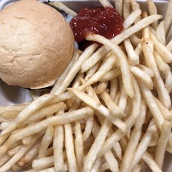 Bookmarket Eatery - Fun guy burger - $8.50. Surprisingly good!!