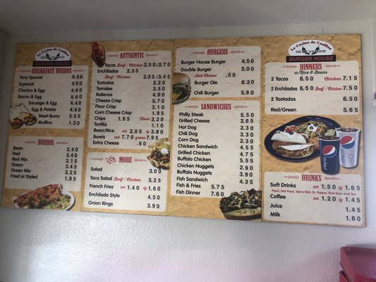 Menu photo 3 Burger House Miami, AZ