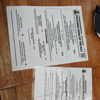 Tamari Bar - Menu - Izakaya Near Me - Seattle, Washington