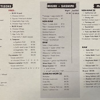 Davis Sushi & Fusion - Menu- apps, nigiri/sashimi, maki rolls - Sushi Bars Near Me - Davis, California