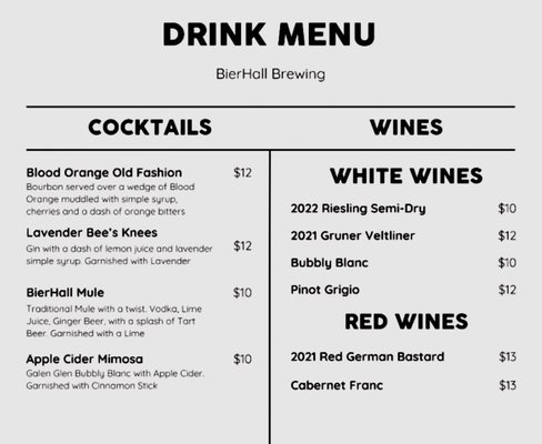 Menu photo 4 Bierhall Brewing Lancaster, PA