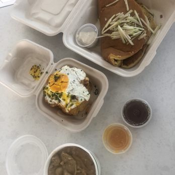 Humble Bee - Pan-wich up top and the biscuits and gravy in the bottom. - Breakfast & Brunch Near Me - Northridge, California Humble Bee - Pan-wich up top and the biscuits and gravy in the bottom. - Breakfast & Brunch Near Me - Northridge, California