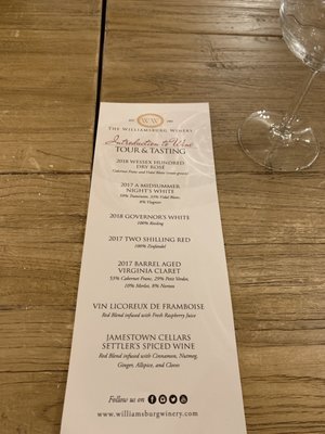 Menu photo 5 The Williamsburg Winery Williamsburg, VA Menu photo 5 The Williamsburg Winery Williamsburg, VA