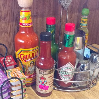 Hanover Pancake House - Choices for hot sauce at Hanover Pancake House, Topeka KS - American Near Me - Topeka, Kansas Hanover Pancake House - Choices for hot sauce at Hanover Pancake House, Topeka KS - American Near Me - Topeka, Kansas