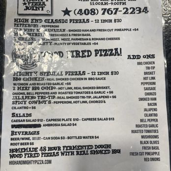 High & Mighty Pizza Joint - Many - Pizza Near Me - Gilroy, California High & Mighty Pizza Joint - Many - Pizza Near Me - Gilroy, California